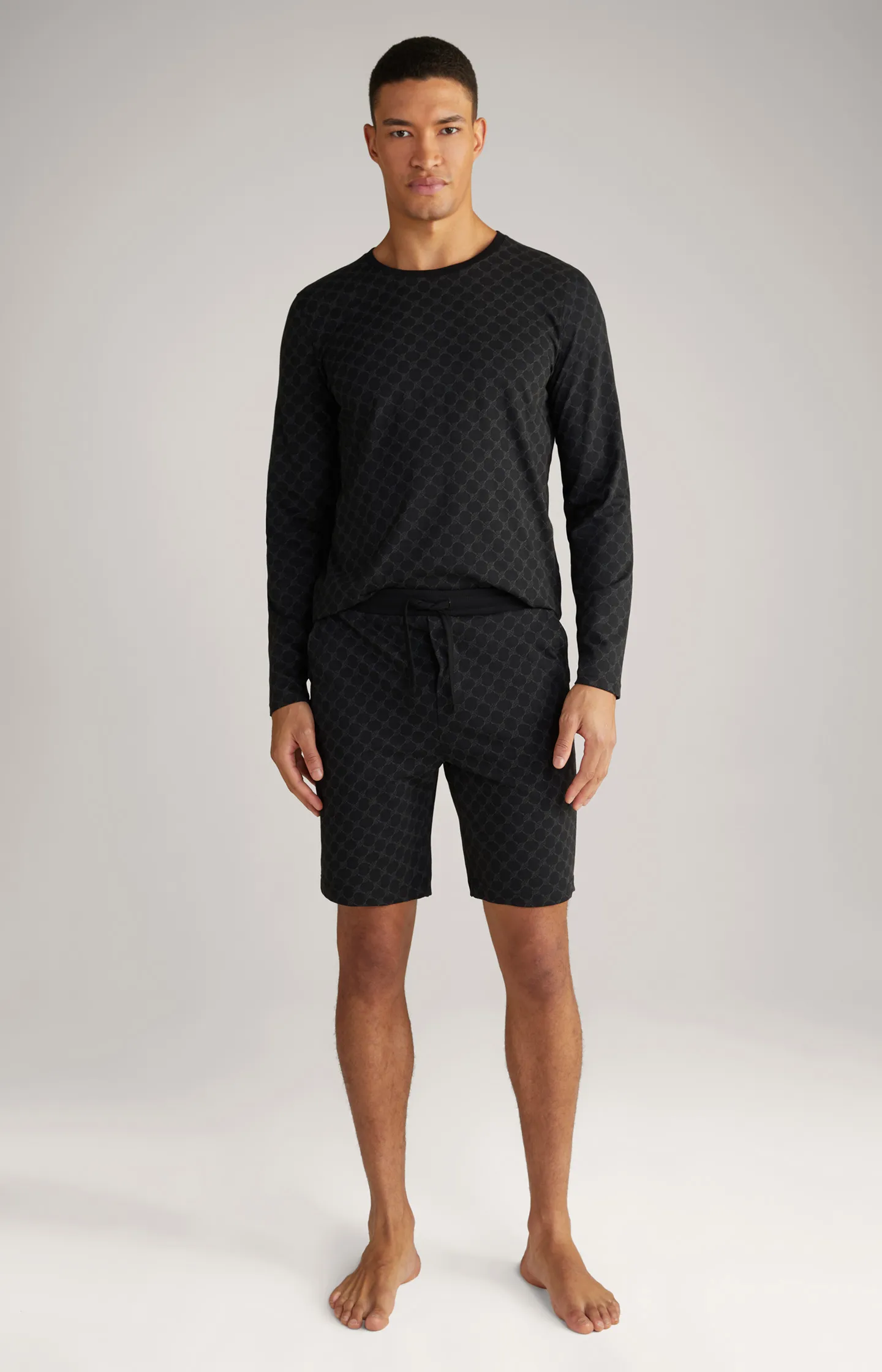 Cornflower Loungewear Shorts in Schwarz gemustert