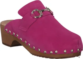 Damen-Pantoletten aus Leder 183592987918 (Pink)