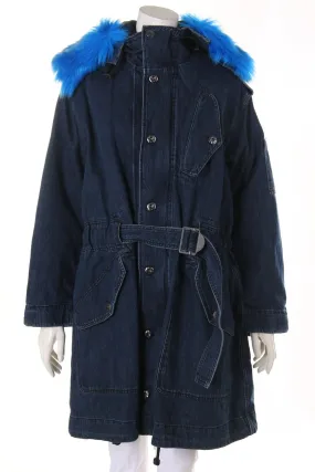 DIESEL - Jeans-Mantel mit Faux Fur-Kragen - M