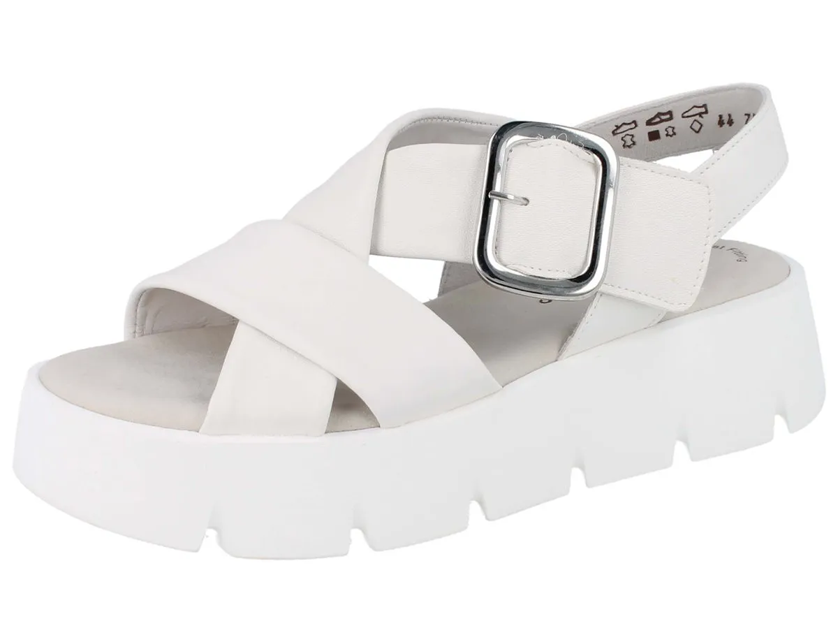 GABOR Damen Plateau Sandale weiß beige Glattleder