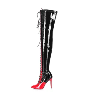 Giaro Overknee Stiefel Veruska schwarz rot günstig online kaufen