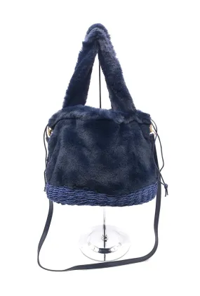 HANDGEFERTIGTE HOBO-TASCHE AUS KUNSTPELZ