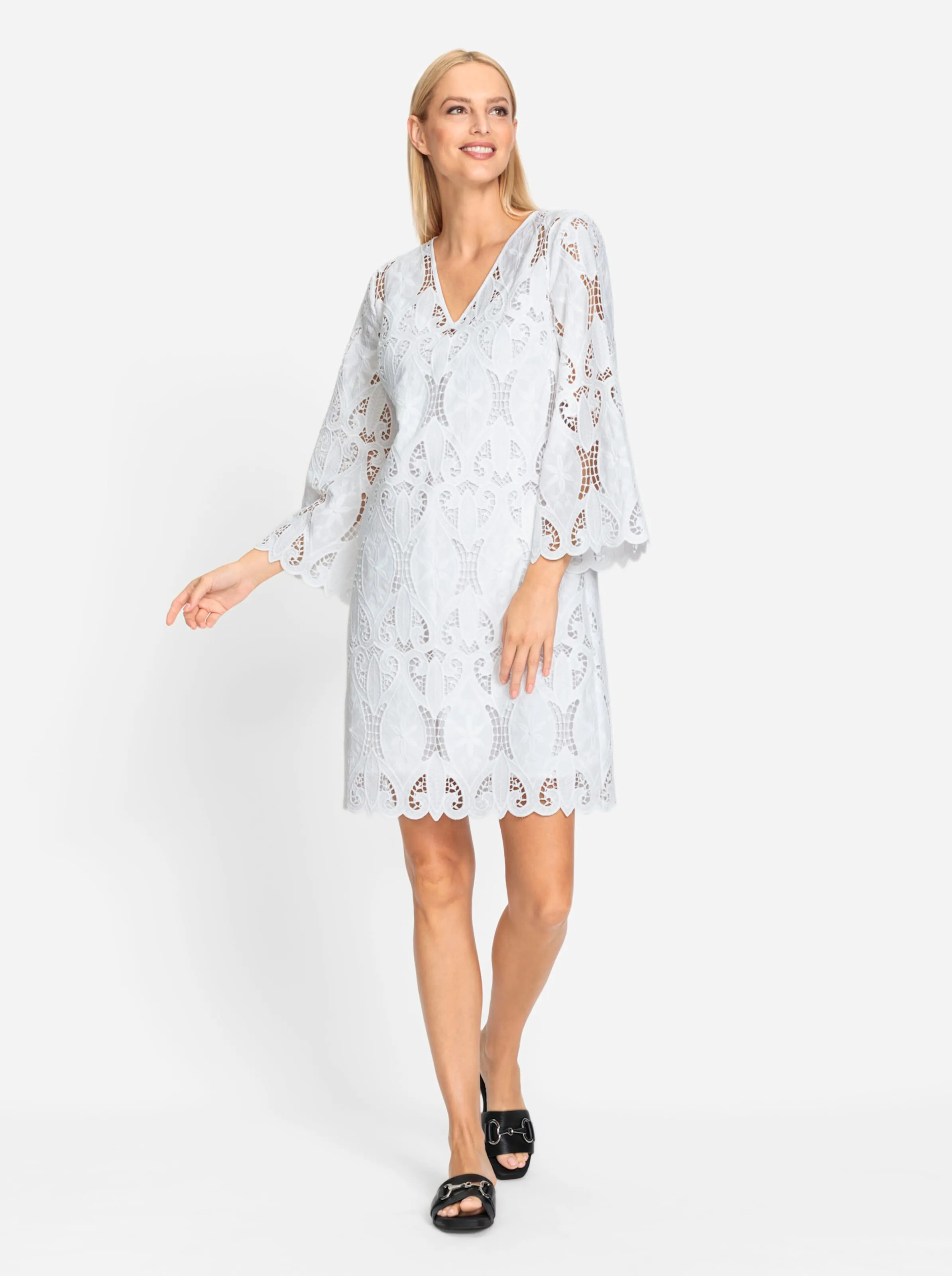 heine Spitzen-Kleid in weiß