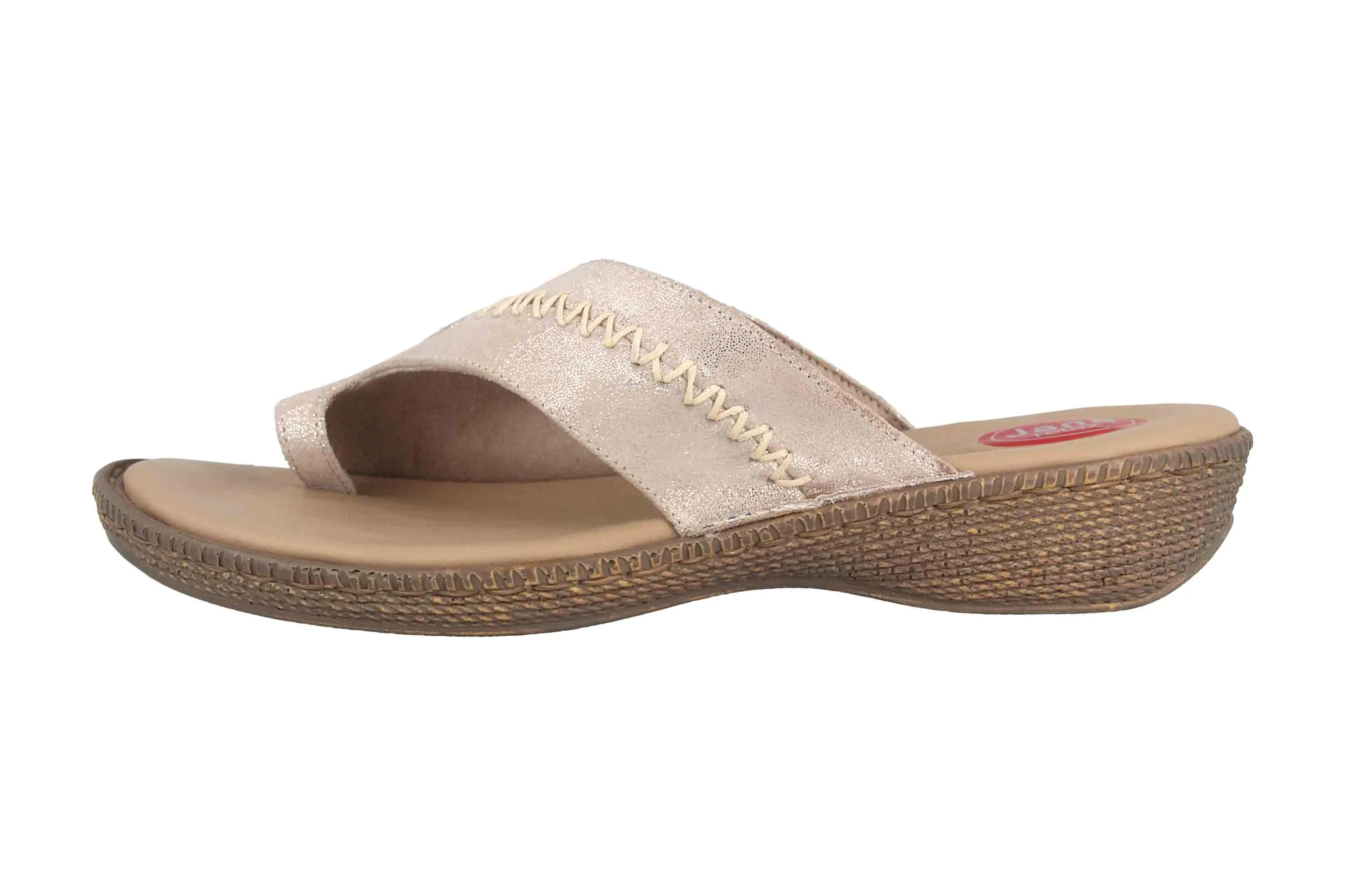 Jana Pantoletten in Übergrößen Beige 8-8-27111-28 357 große Damenschuhe