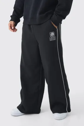 Jogginghose mit extrem weitem Bein und Paspeln