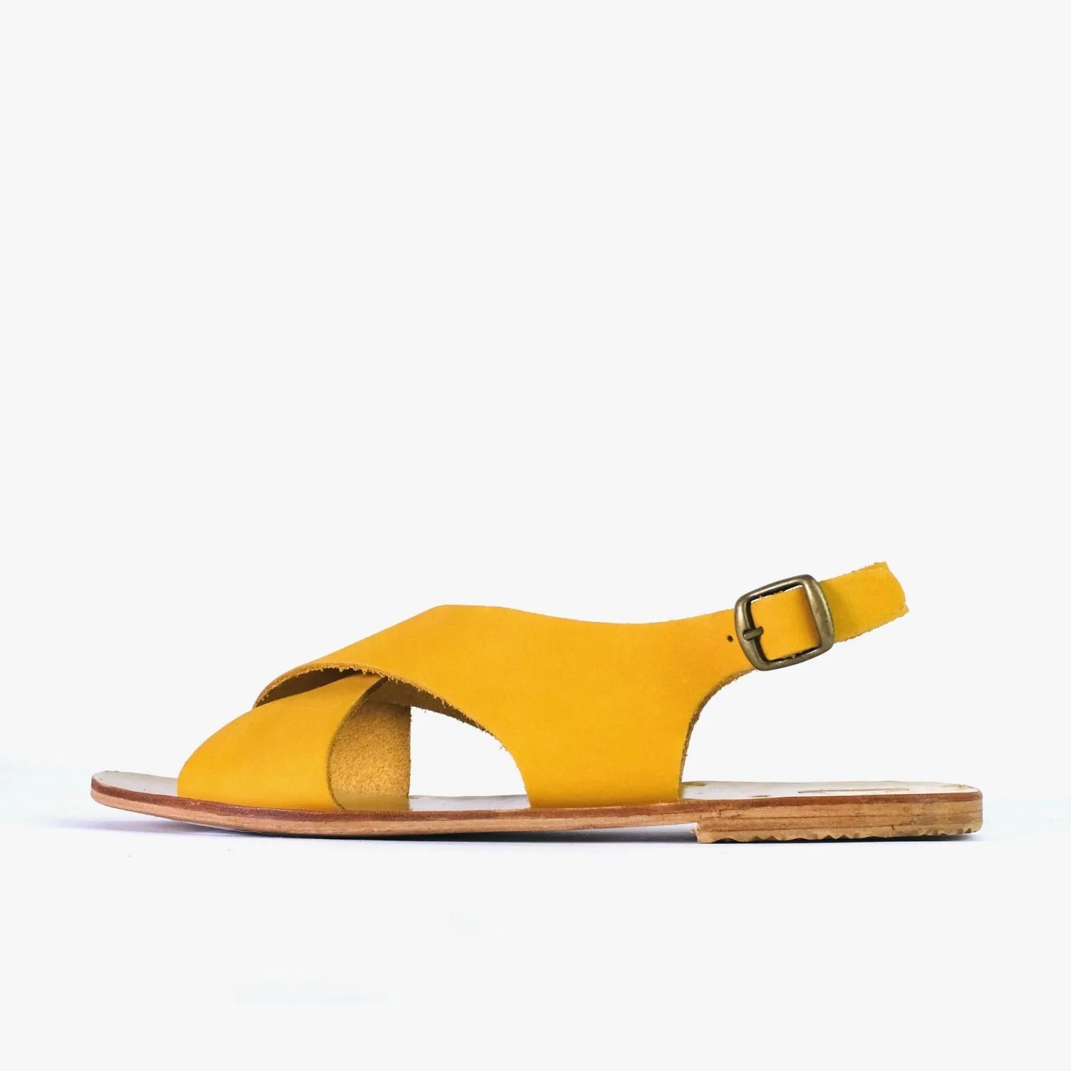 Nachhaltige Sandalen in Mellow Lemon aus Leder