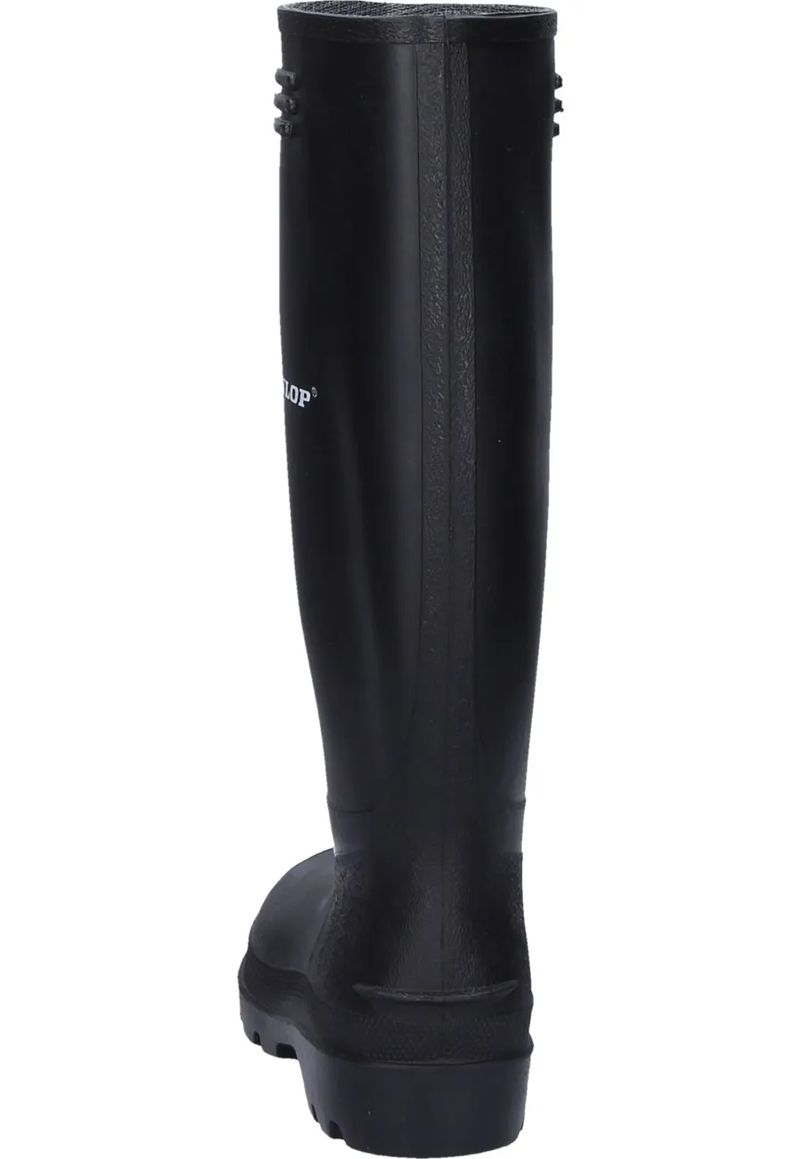 Schwarzer preiswerter Gummistiefel aus PVC  von Dunlop