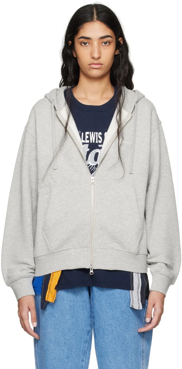Sweatshirt Dime Gray Cursive Hoodie DIMESU2427GRY
