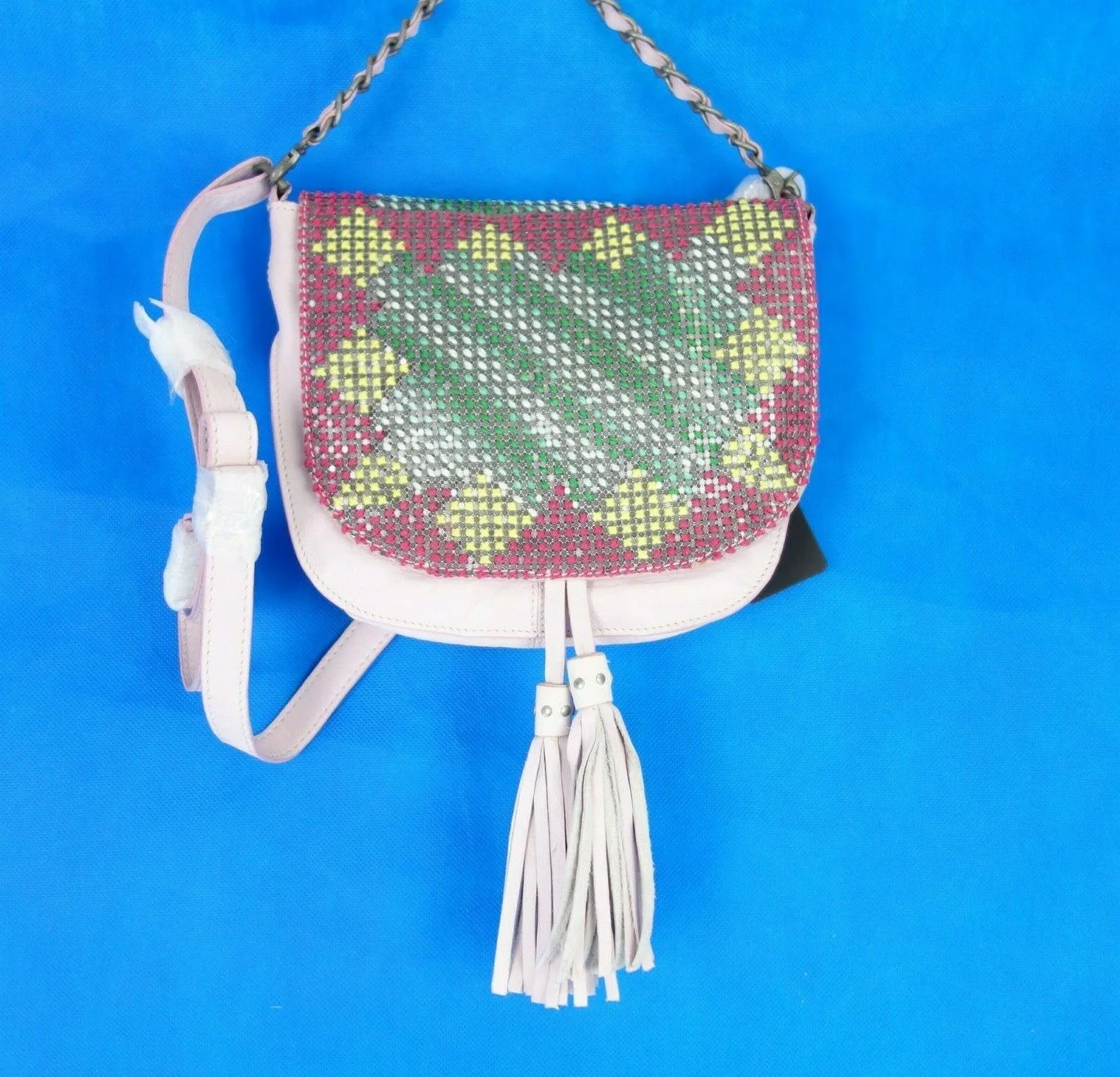 Tyoulip Sisters Damen Tasche Umhängetasche Leder Straß Henkelkette Np 149 Neu