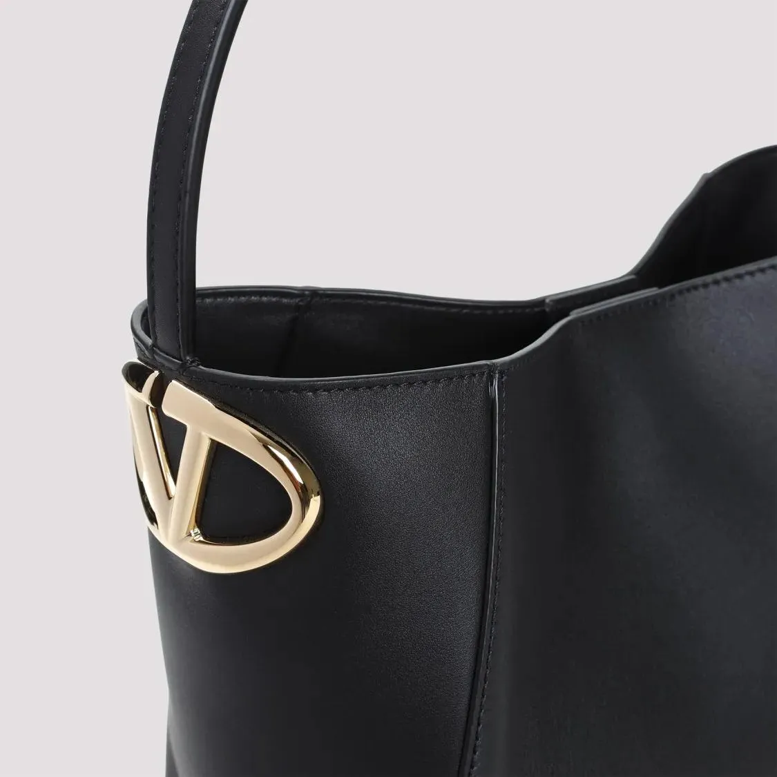   Valentino  V Logo Side Bucket Bag Black  Bucket Bag 