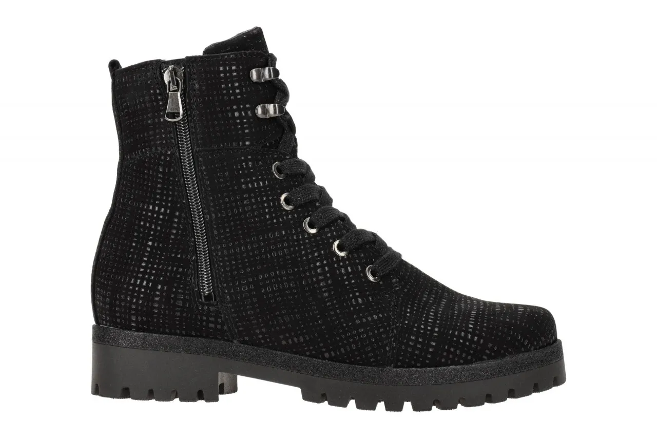 Waldläufer Hanako Stiefel schwarz Lackmuster 338813