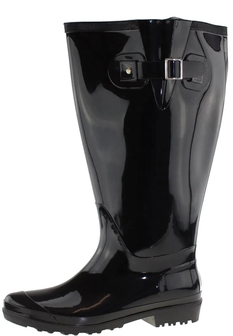XXL Gummistiefel Wide Wellies black mit Weitschaft 